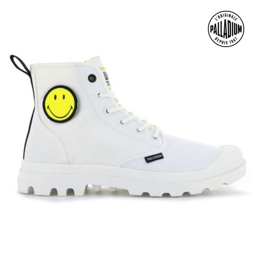 Palladium Pampa Smiley Change Women's Boots White | UK M539-YWZ